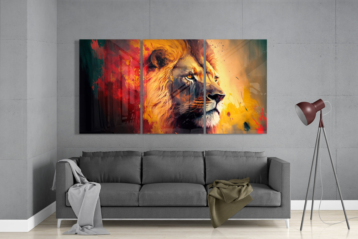 Lion Mega Glass Wall Art