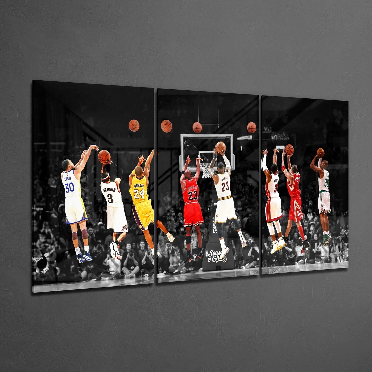 NBA All Stars Mega Glass Wall Art