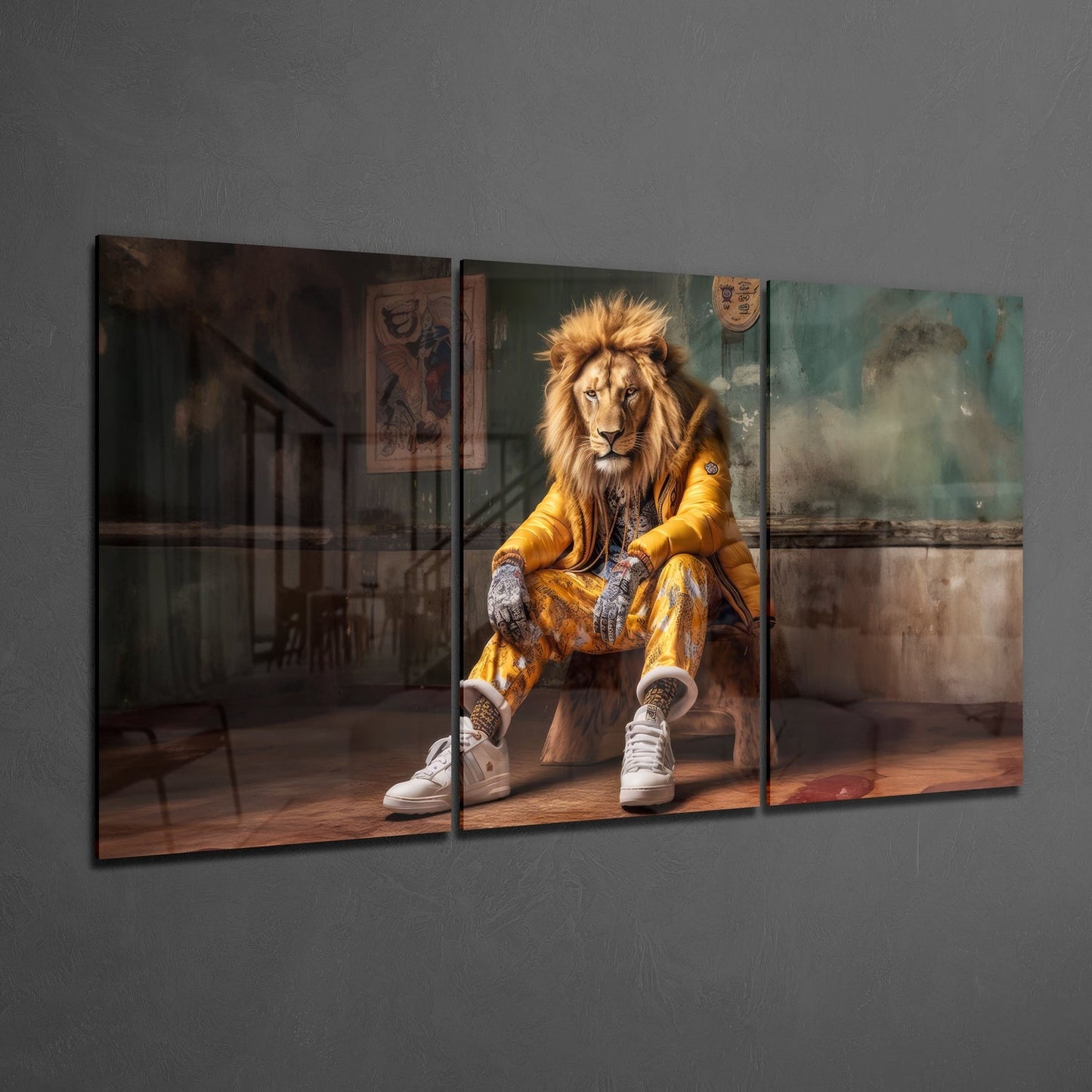 Lion Vogue Mega Glass Wall Art