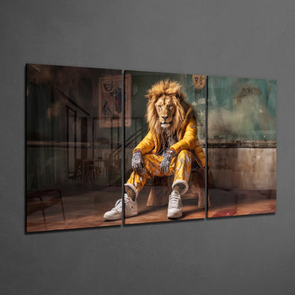Lion Vogue Mega Glass Wall Art