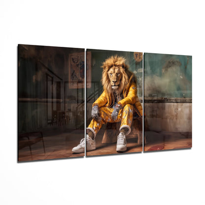 Lion Vogue Mega Glass Wall Art