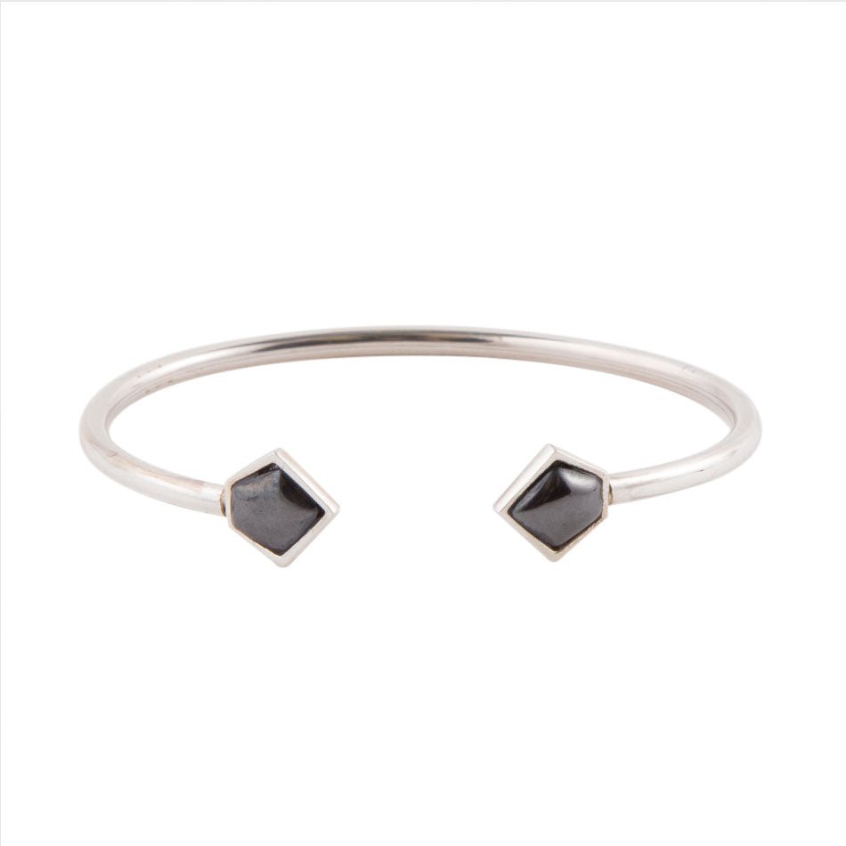 Braccialetto a immagine speculare in ematite e argento sterling