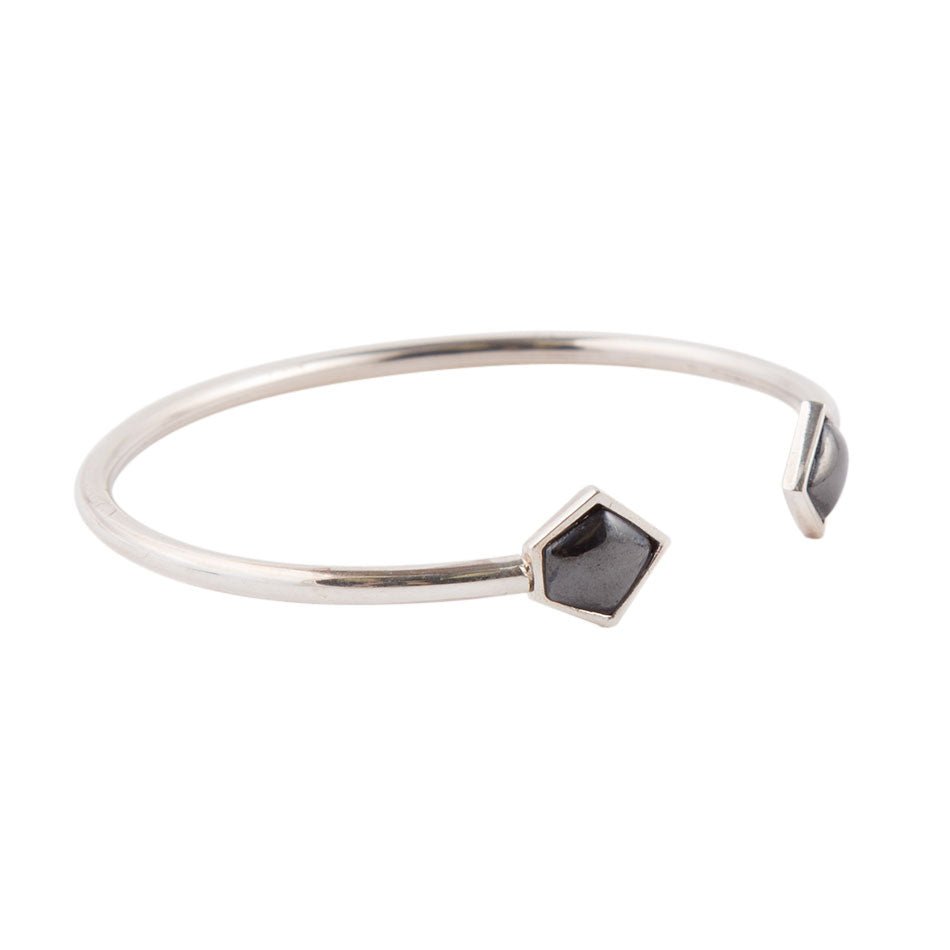 Braccialetto a immagine speculare in ematite e argento sterling