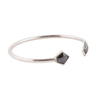 Braccialetto a immagine speculare in ematite e argento sterling