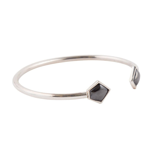 Braccialetto a immagine speculare in ematite e argento sterling