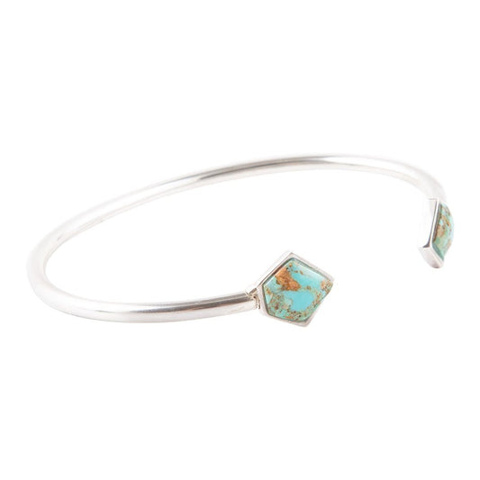 Bracciale a polsino in argento sterling e turchese blu Mirror Image