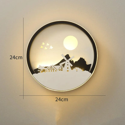 Modern minimalistisk väggkonstlampa för sovrum och bakgrundsdekoration