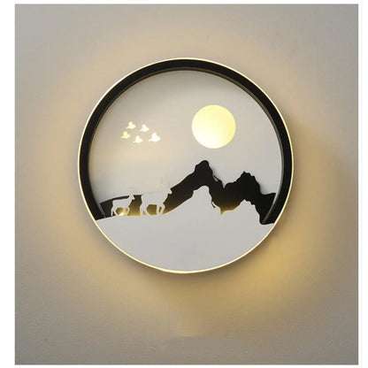 Modern minimalistisk väggkonstlampa för sovrum och bakgrundsdekoration