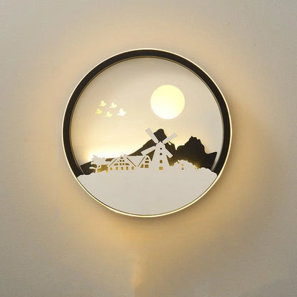 Modern minimalistisk väggkonstlampa för sovrum och bakgrundsdekoration