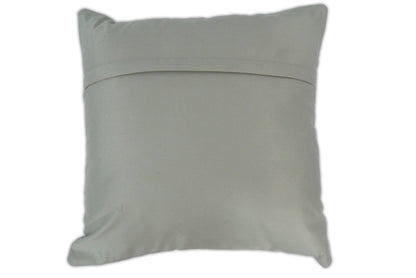 Modern Stripes Ivory and Gray Genuine Leather Accent Pillow, Cushion | PL17
