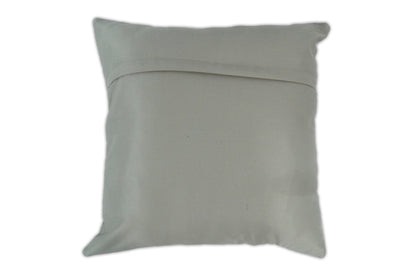Modern Stripes Ivory and Gray Genuine leather Pillow with Insert, Cushion | PL16