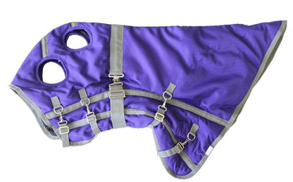 AJ Tack 1200D Waterproof Turnout Horse Blanket with Hood - Purple