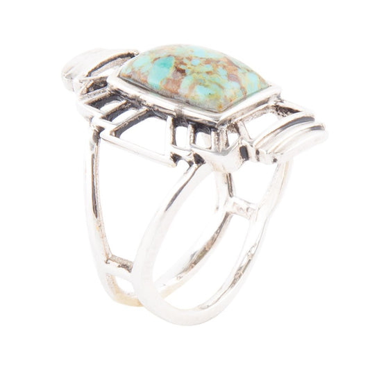 Anello in turchese Turchese e argento sterling color cielo nativo