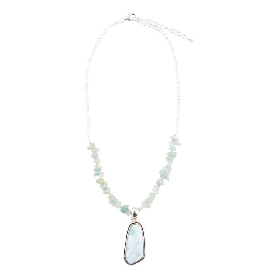 Meraviglie Naturali Collana in Larimar Blu e Argento Sterling