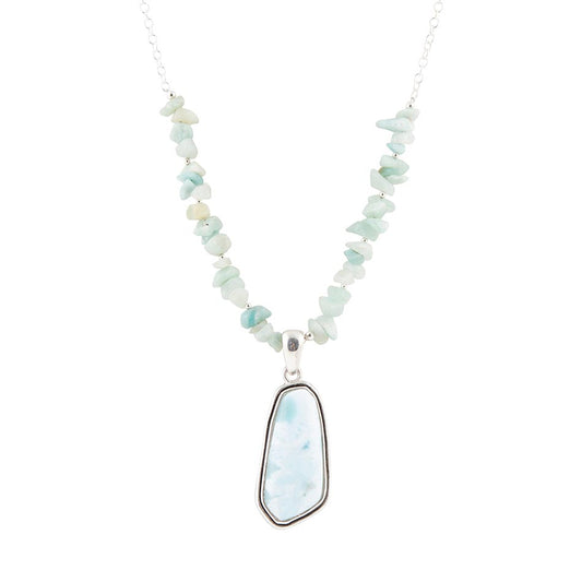 Meraviglie Naturali Collana in Larimar Blu e Argento Sterling