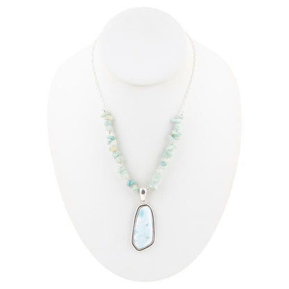 Meraviglie Naturali Collana in Larimar Blu e Argento Sterling