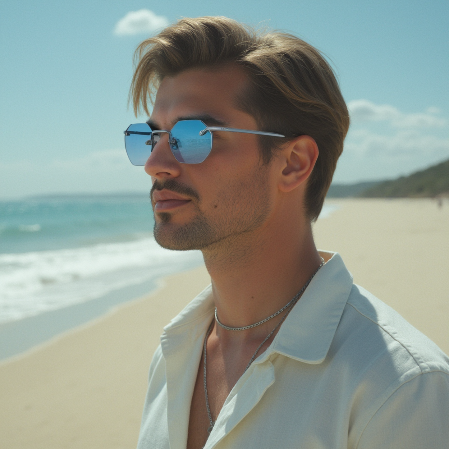 Lunettes de soleil hexagonales en métal Nero