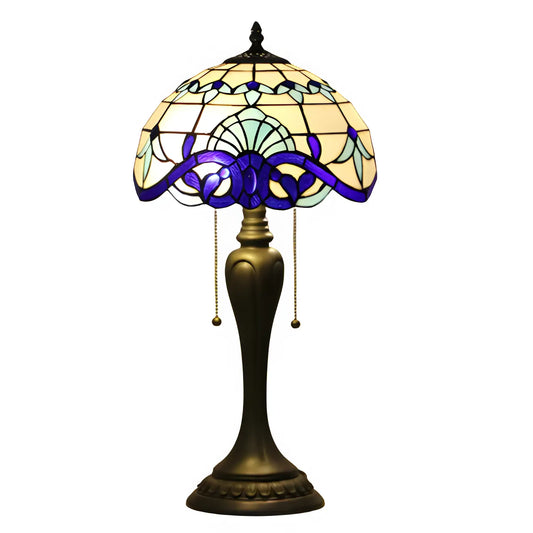 Ny blå Tiffany-lampa i barockglas