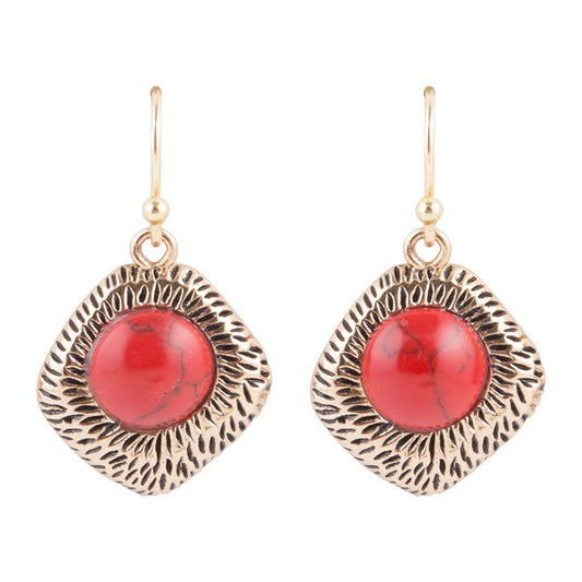 Orecchini Nomad in Howlite Rossa