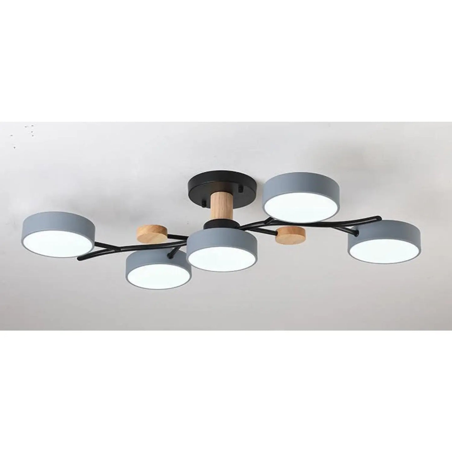 Nordisk LED taklampa för vardagsrum i mjuk macaronstil