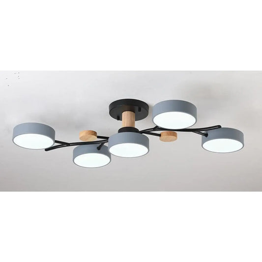 Nordisk LED taklampa för vardagsrum i mjuk macaronstil