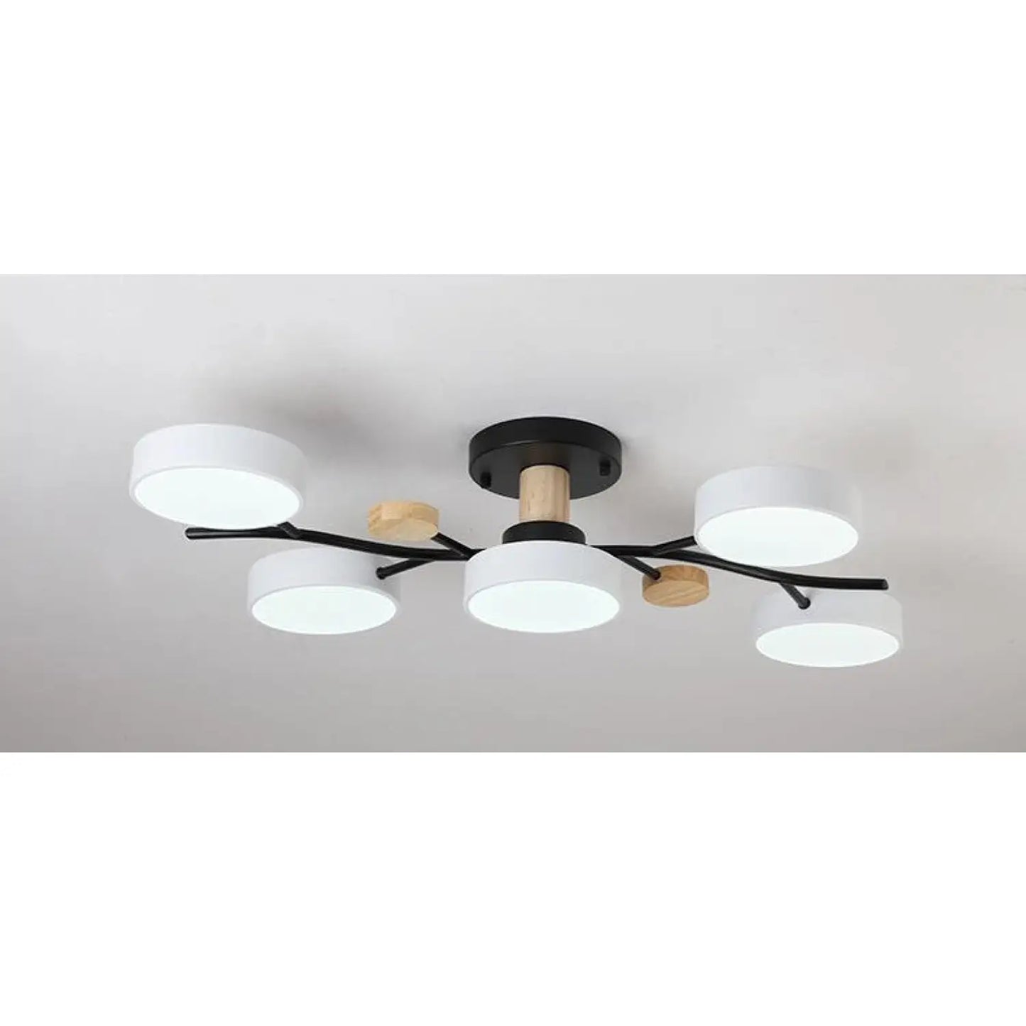 Nordisk LED taklampa för vardagsrum i mjuk macaronstil