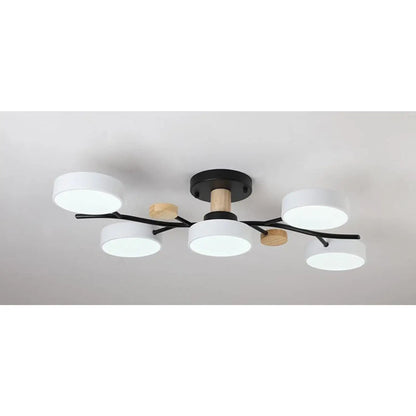 Nordisk LED taklampa för vardagsrum i mjuk macaronstil