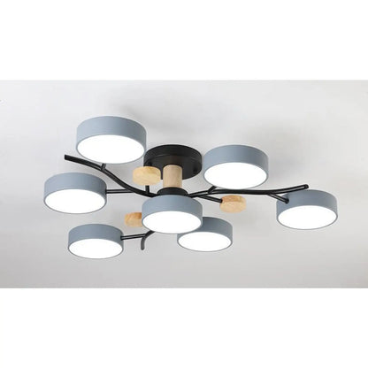 Nordisk LED taklampa för vardagsrum i mjuk macaronstil