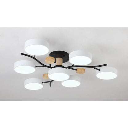 Nordisk LED taklampa för vardagsrum i mjuk macaronstil