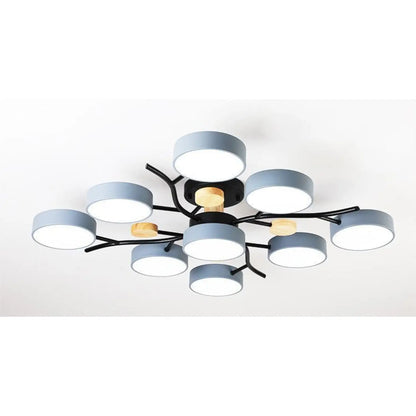 Nordisk LED taklampa för vardagsrum i mjuk macaronstil