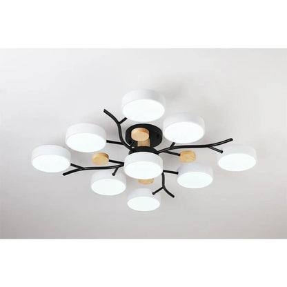 Nordisk LED taklampa för vardagsrum i mjuk macaronstil
