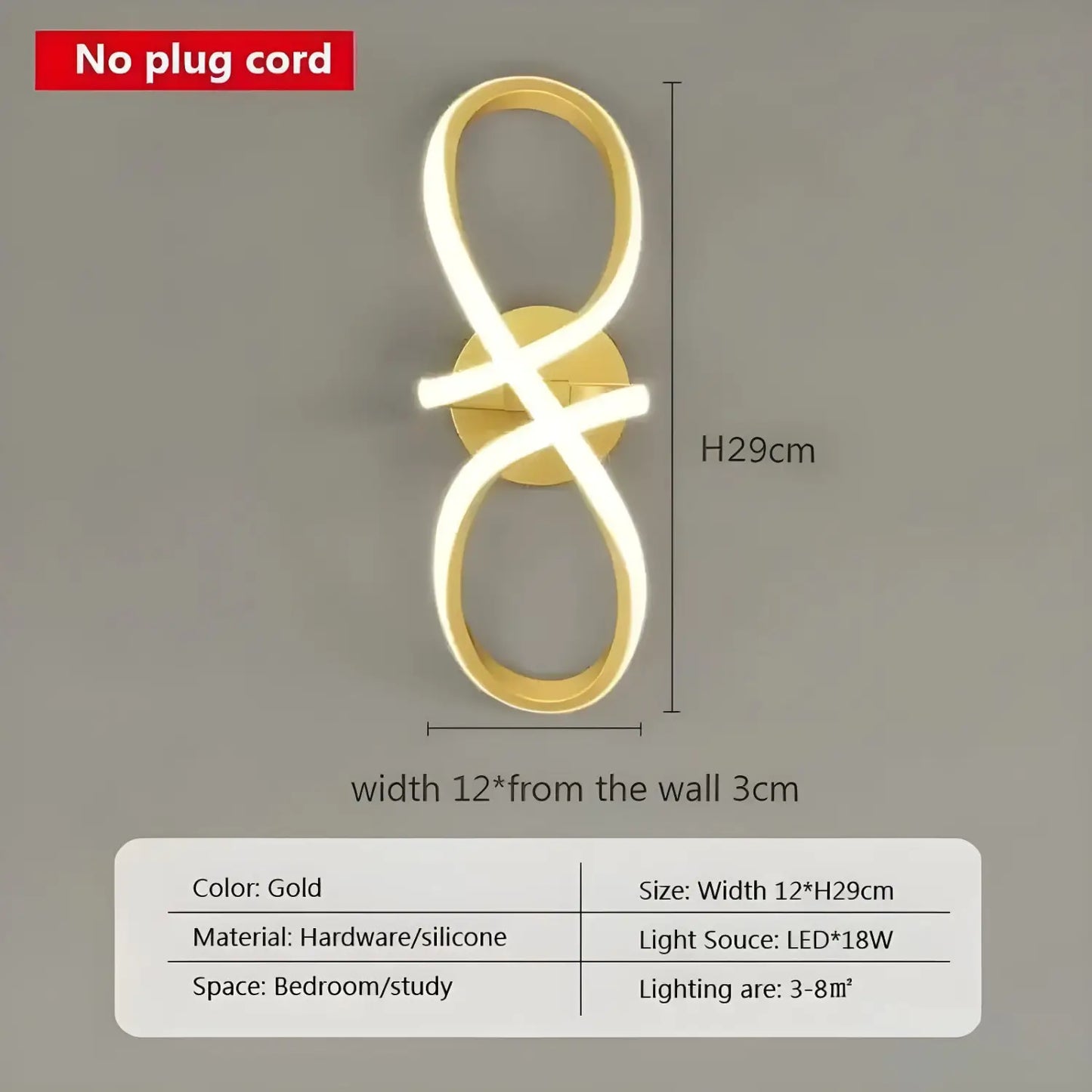 Nordisk stil vägglampa LED – modern minimalistisk sängbordslampa