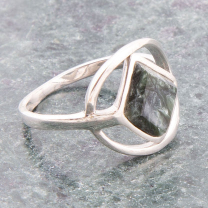 North Star Grön Serafinit och Sterlingsilver Ring