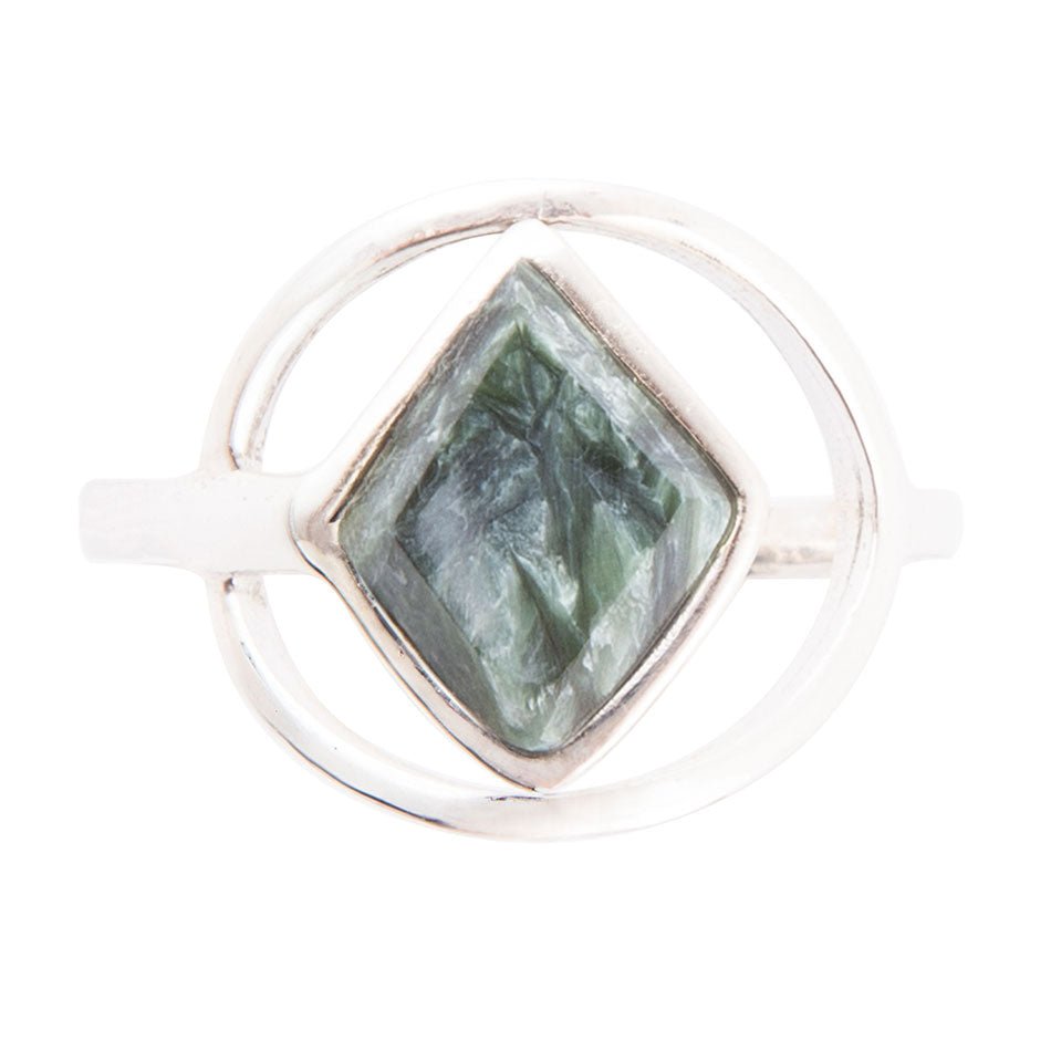 North Star Grön Serafinit och Sterlingsilver Ring