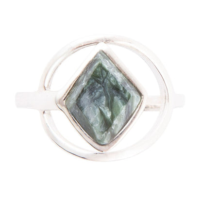 North Star Grön Serafinit och Sterlingsilver Ring
