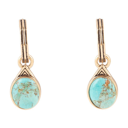 Nova Half-Hoop Blue Turquoise and Golden Earrings