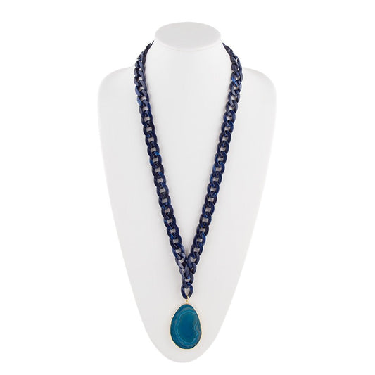 Collana in Agata Blu Ocean Storm