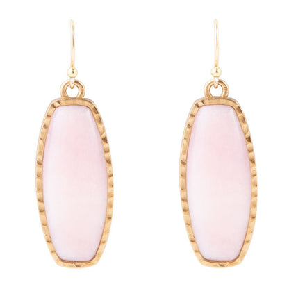 Orecchini lunghi Odyssey in opale rosa e bronzo