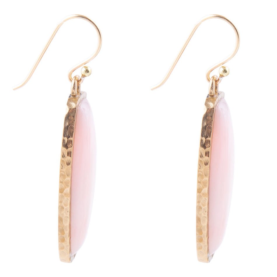 Orecchini lunghi Odyssey in opale rosa e bronzo