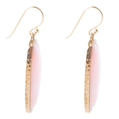 Orecchini lunghi Odyssey in opale rosa e bronzo