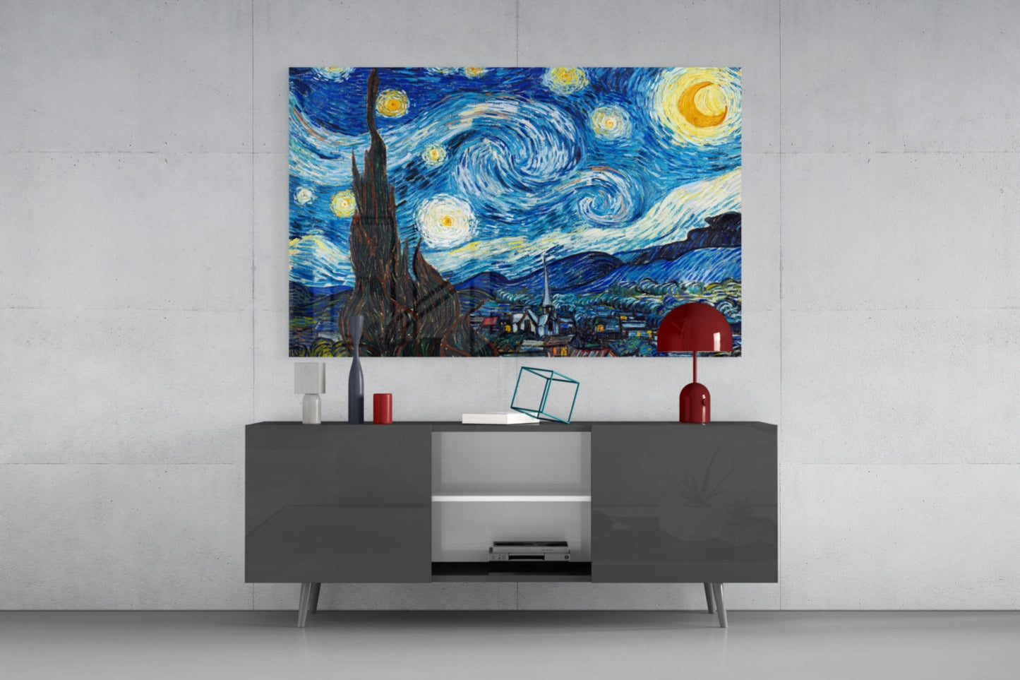 Skleněné nástěnné umění Van Gogh Hvězdná noc