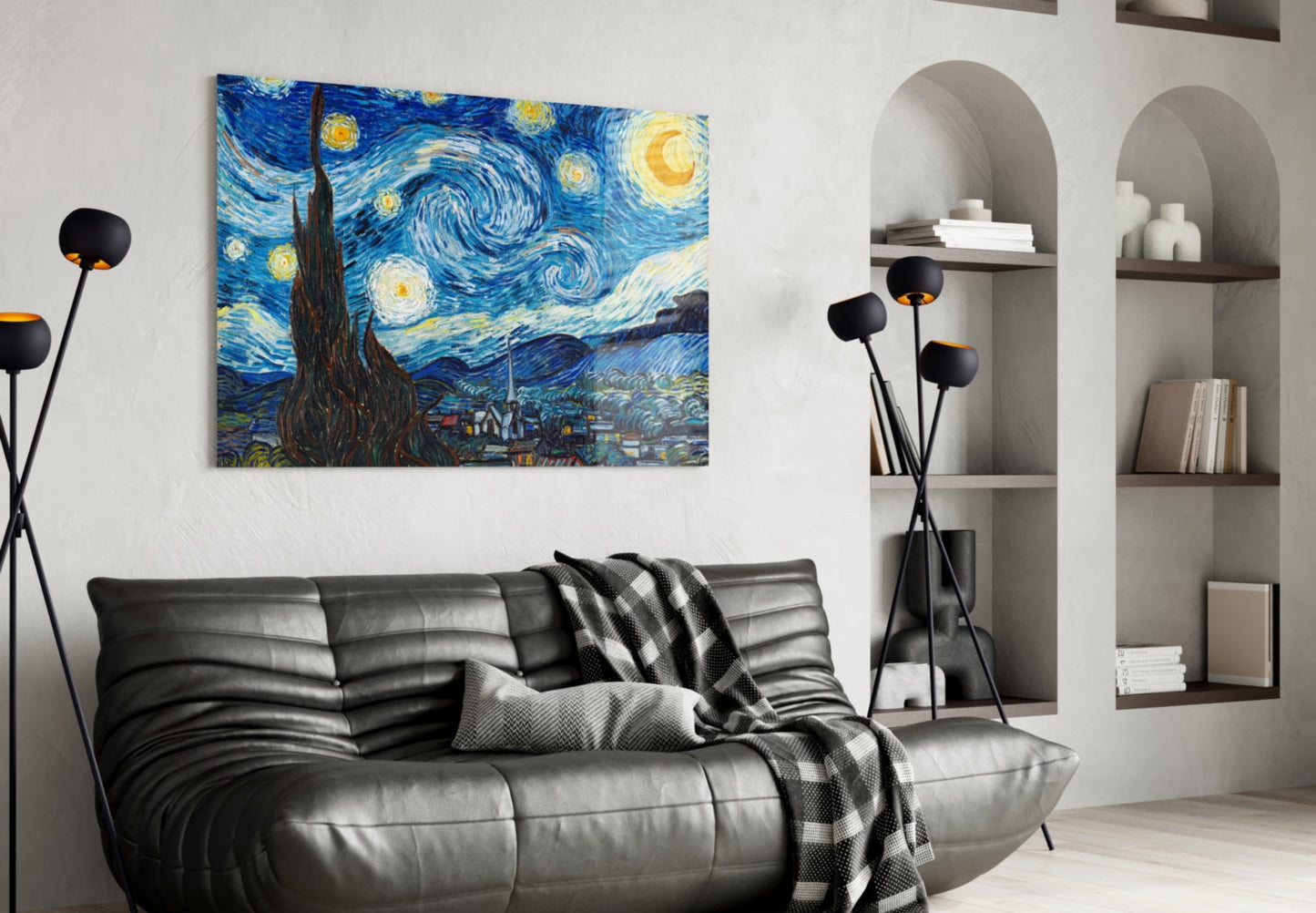 Skleněné nástěnné umění Van Gogh Hvězdná noc