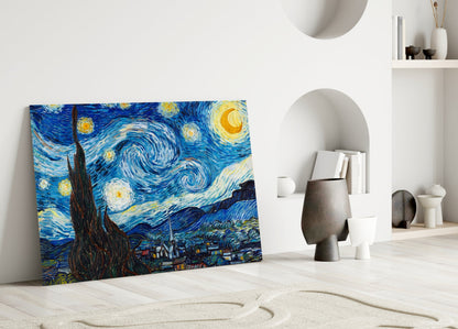 Skleněné nástěnné umění Van Gogh Hvězdná noc
