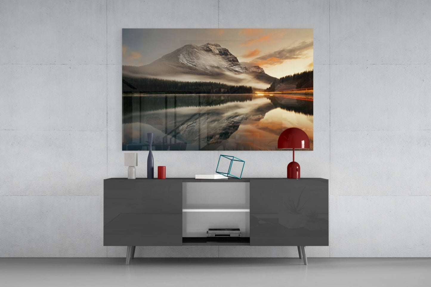 Tåget Sne Top Spejl Sø Glasvæg Kunst