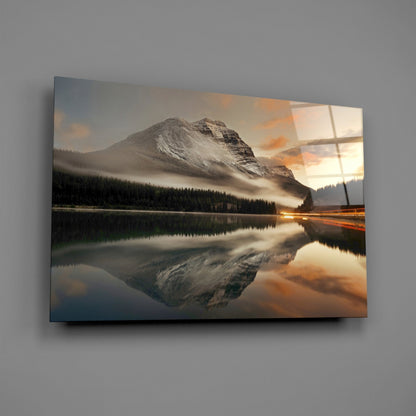 Tåget Sne Top Spejl Sø Glasvæg Kunst