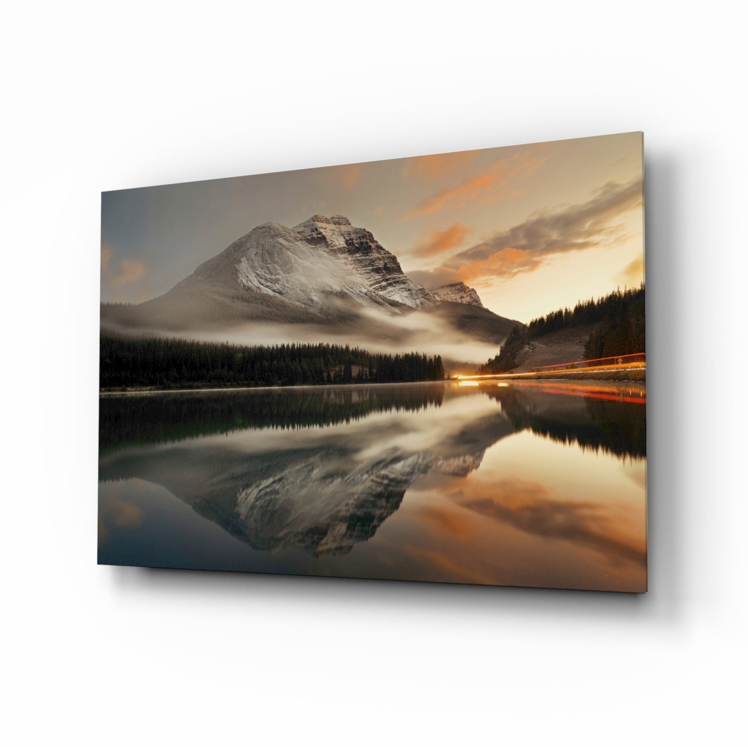 Tåget Sne Top Spejl Sø Glasvæg Kunst