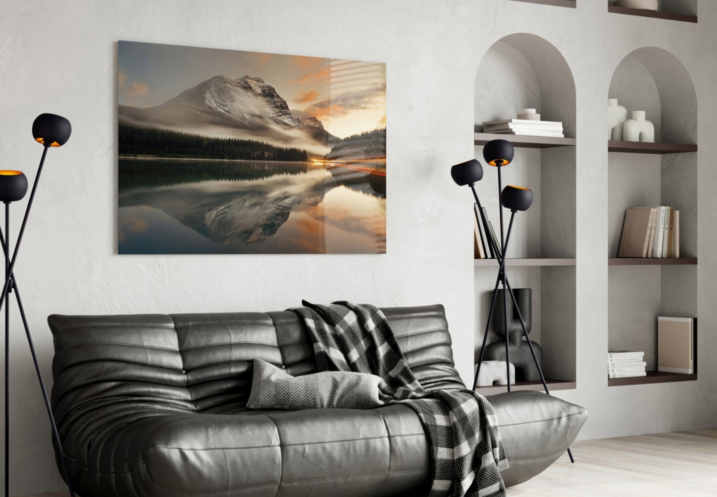 Tåget Sne Top Spejl Sø Glasvæg Kunst