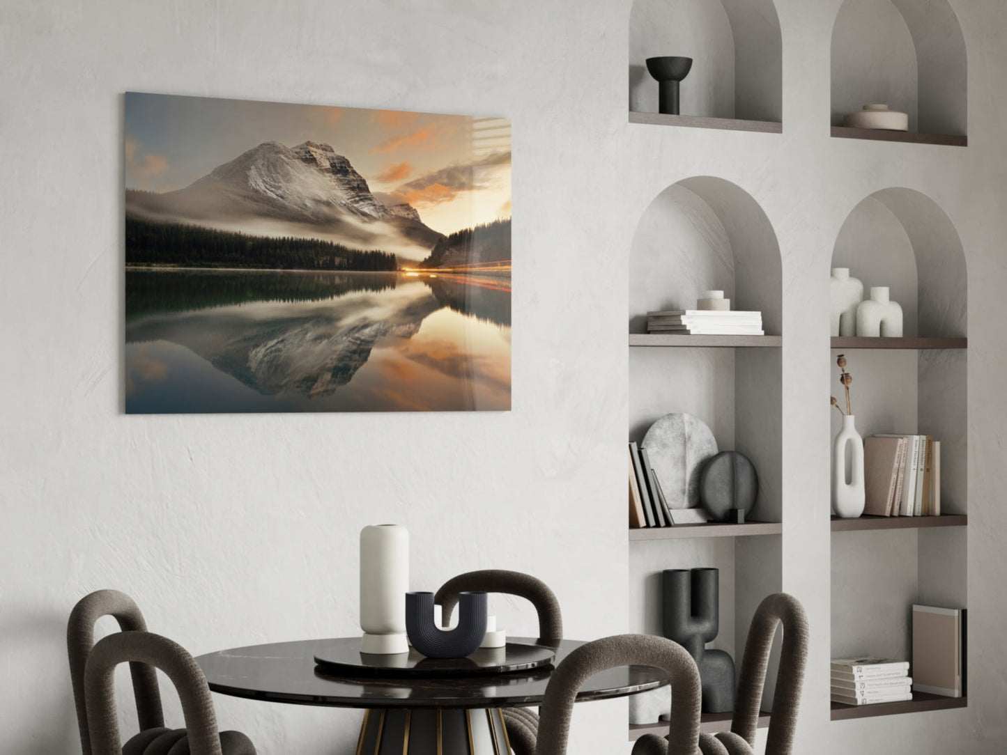 Tåget Sne Top Spejl Sø Glasvæg Kunst