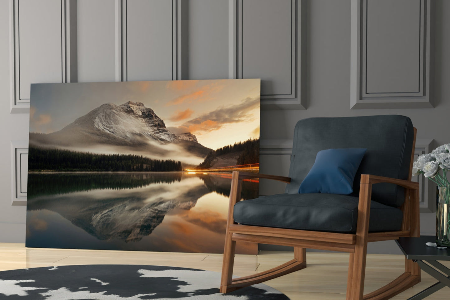 Tåget Sne Top Spejl Sø Glasvæg Kunst