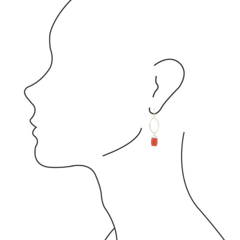Orange korallkrämörhängen